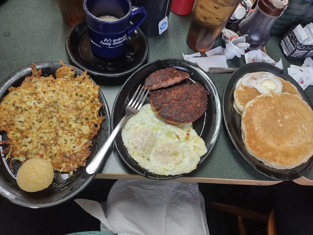 Corned Beef Hash N Eggs and a Potato Pancake